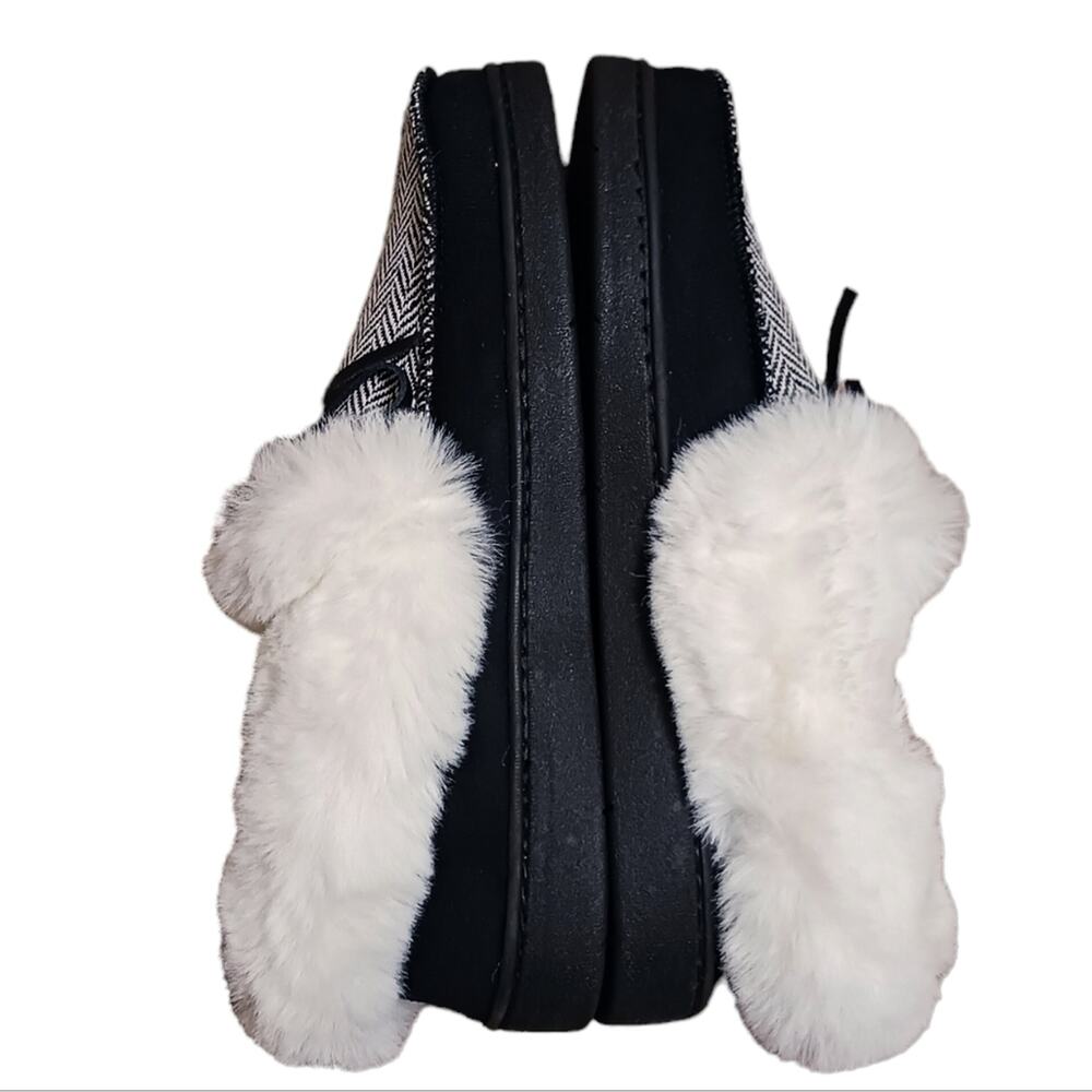 Fanture slippers loafers sz 6 chevron faux fur